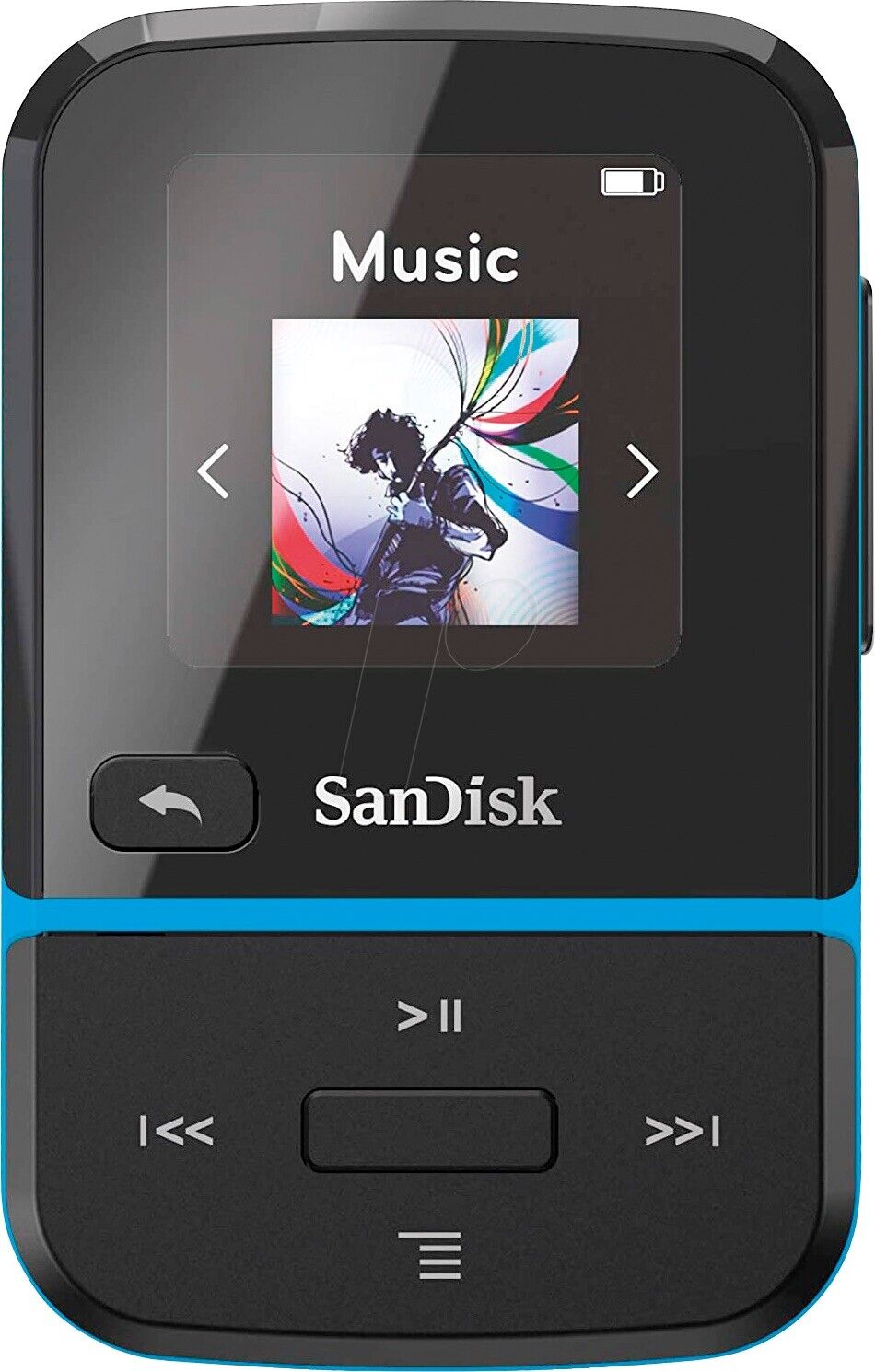 Sandisk Clip Sport Go 16gb Wearable Mp3 Player Blue Sdmx30 16g E46b-uk