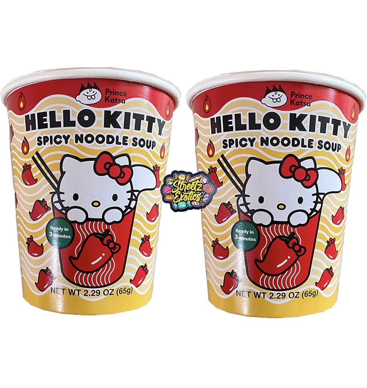 Hello Kitty Spicy Noodle Soup, Limited Edition 2.29 Oz (set Of 2)