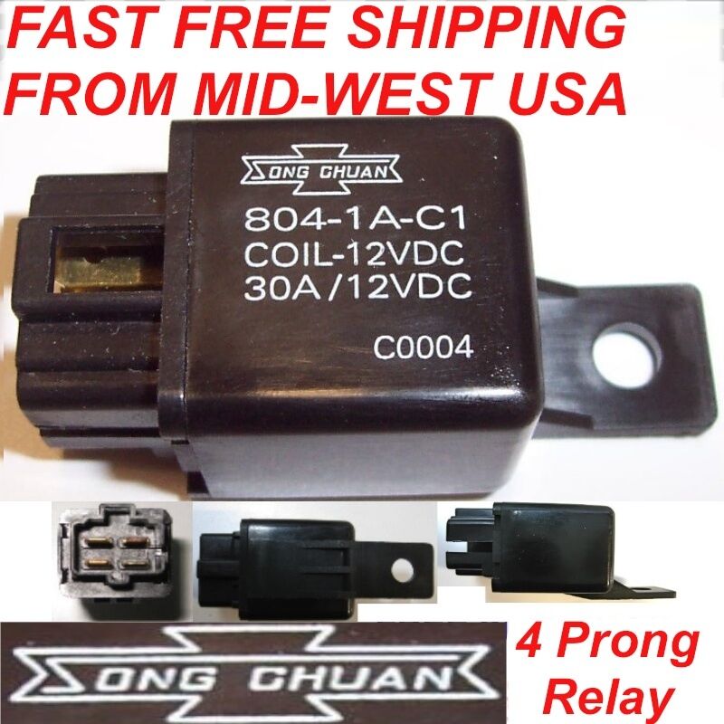 1 X Song Chuan Power Relay Only 12v 804-1a-c1 30a Coil=12vdc Fast Usa Shipped!!