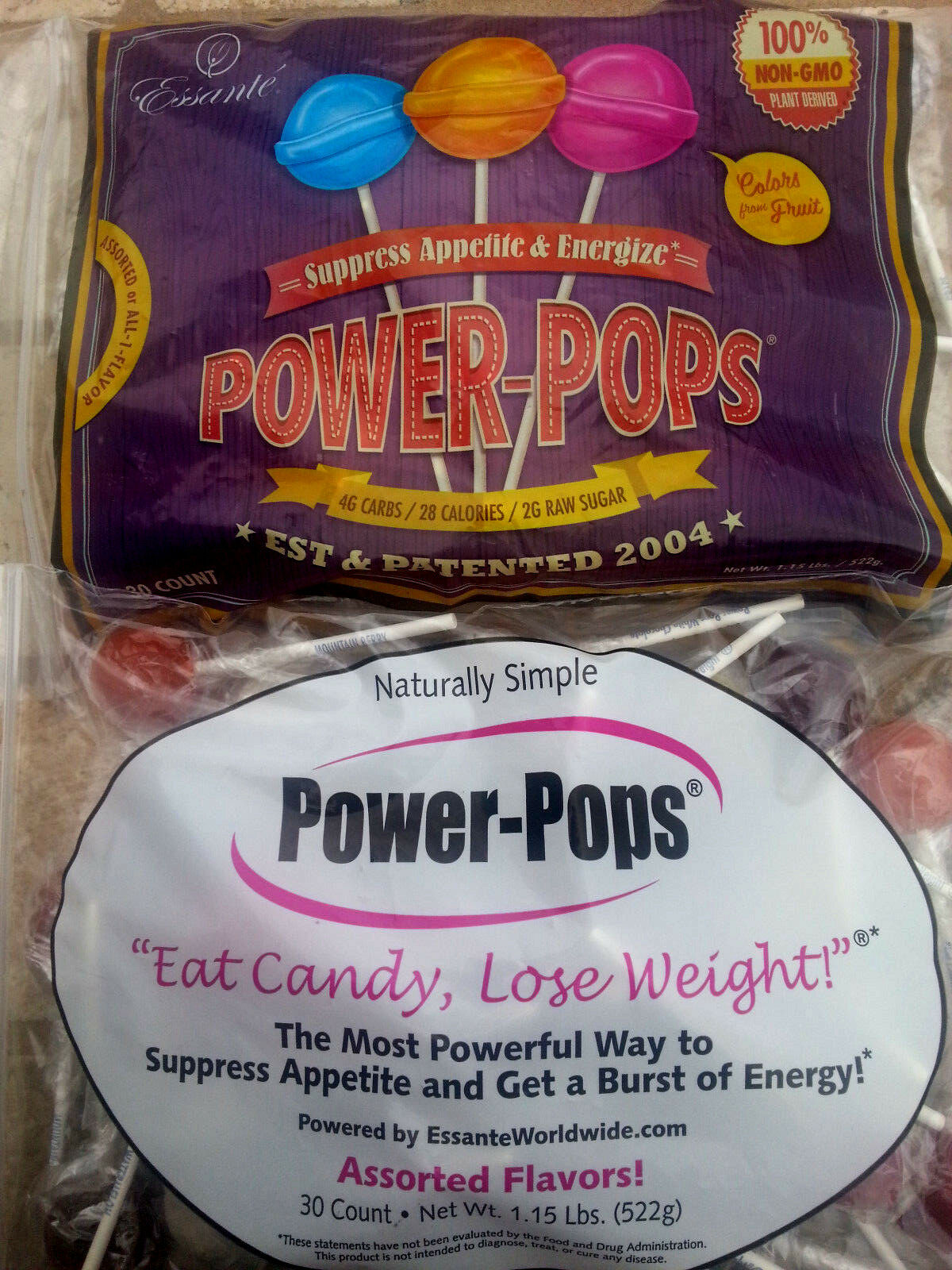 90ct Diet Power Pops Lose Weight Loss Sucker Candy Powerpops Suppress Appetite