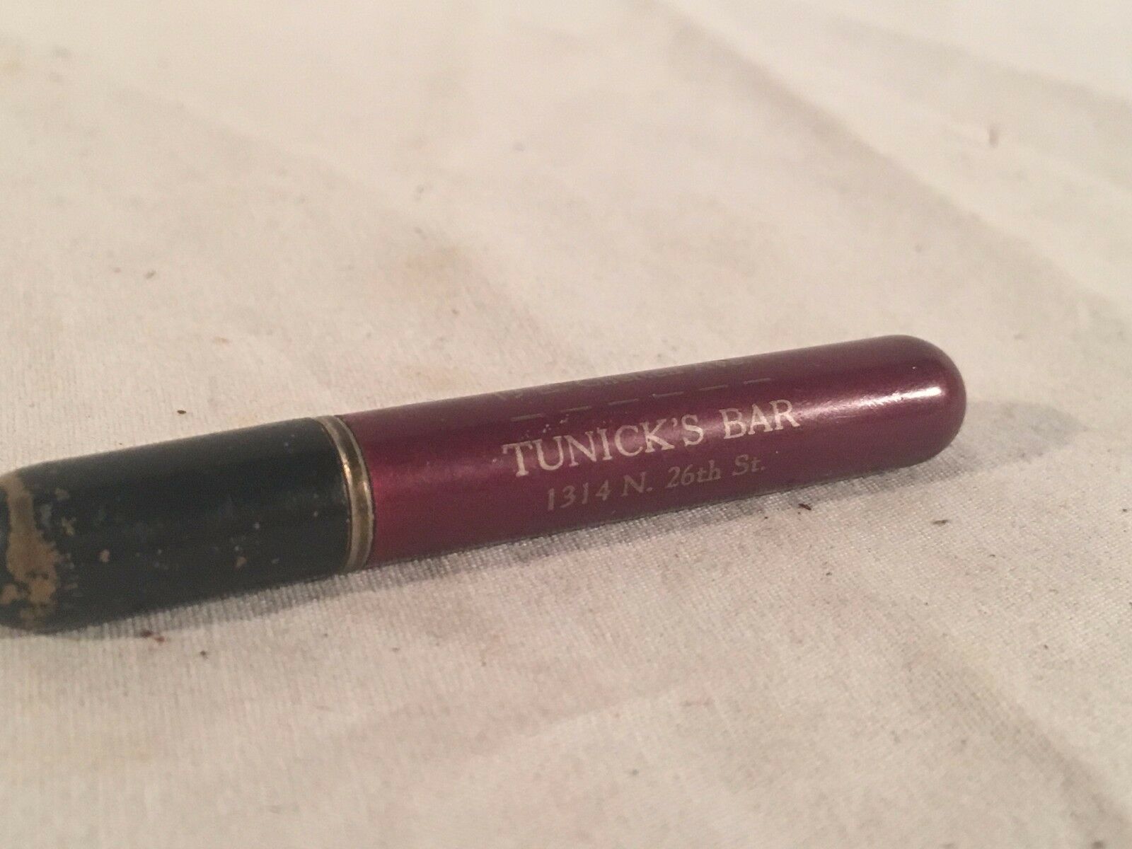 Pen Pencil Tube Tunick's Rainbow Lounge Bar Advertising Cigarette Lighter