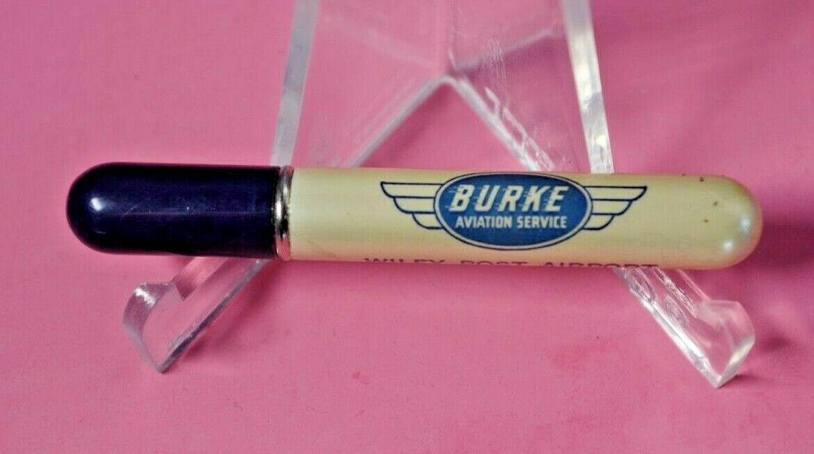 Vtg. Cigarette Lighter/pen Shaped Advertising Berke Aviation Services, Ok City