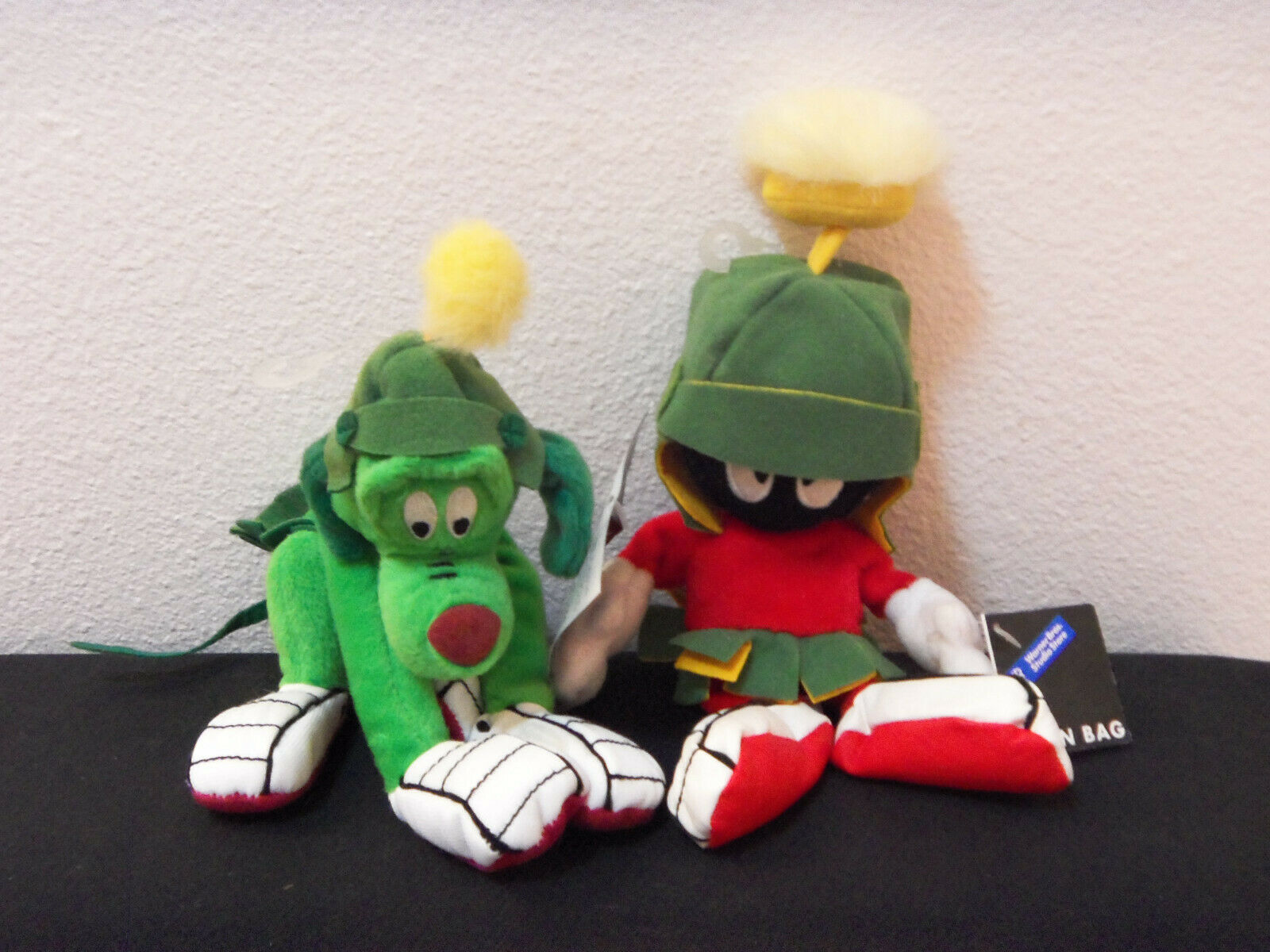 Warner Bros Marvin The Martian & K-9 Plush Beanies Mint W Tag-made For Wb Stores