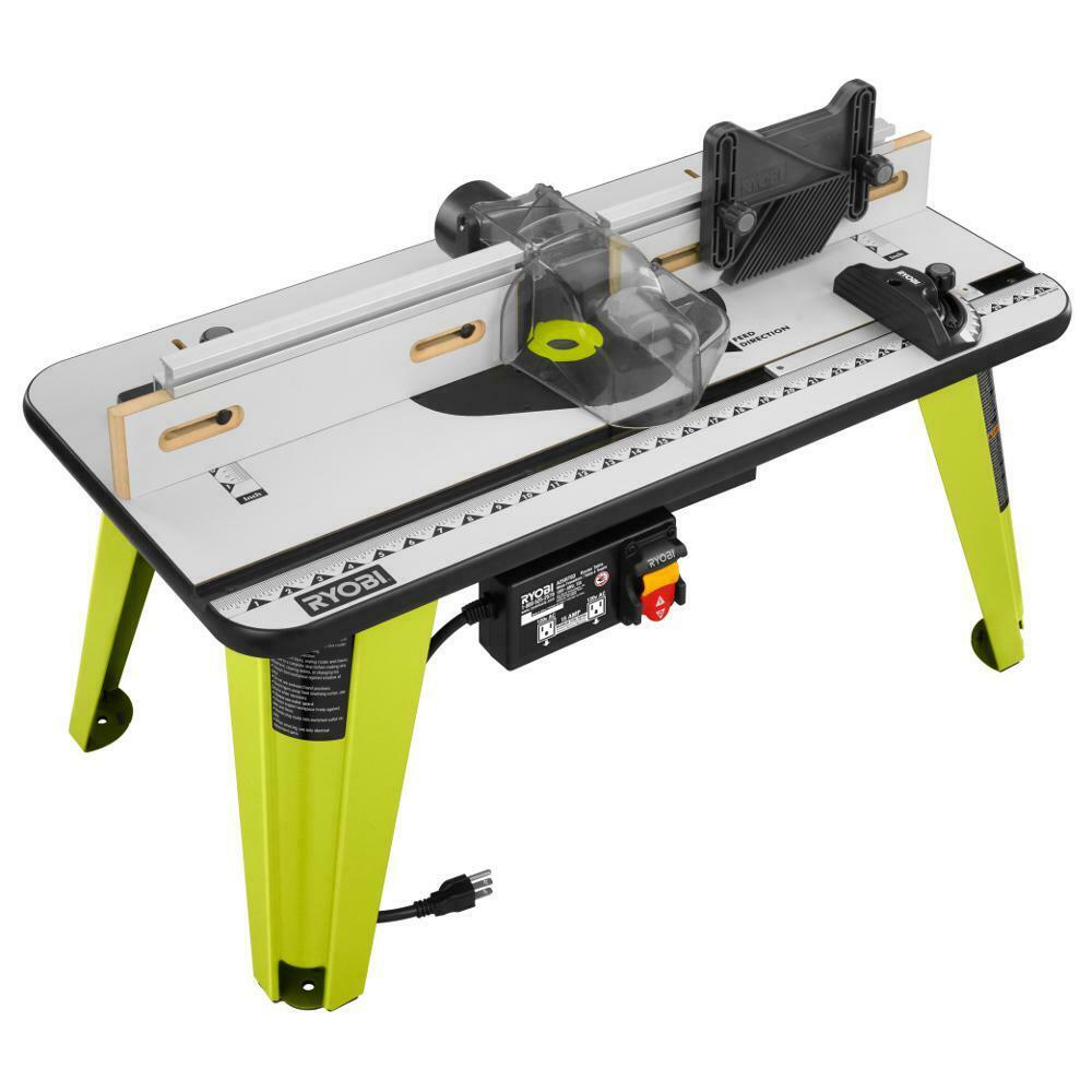 Ryobi 32 Inch Router Table 5-throat Plates Built-in Vacuum Port Adjustable Fence