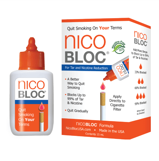 Nicobloc Quit Smoking Cessation Aid Stop Tar, Nicotine Reduction 15 Ml