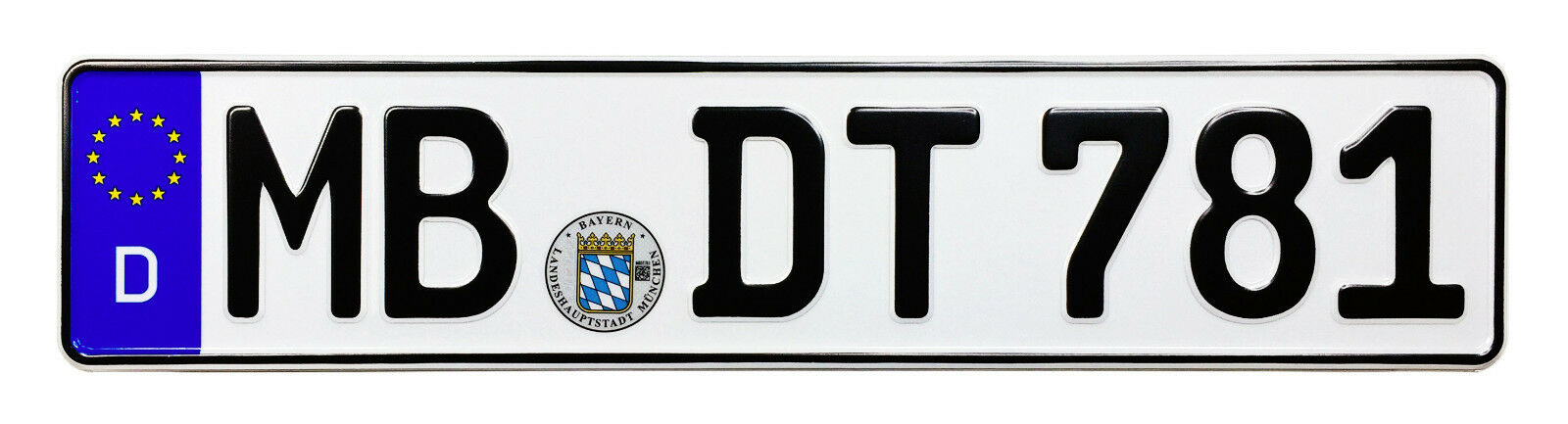 New European German License Plate #mb Dt 781 For Bmw Vw Mercedes Porsche Audi