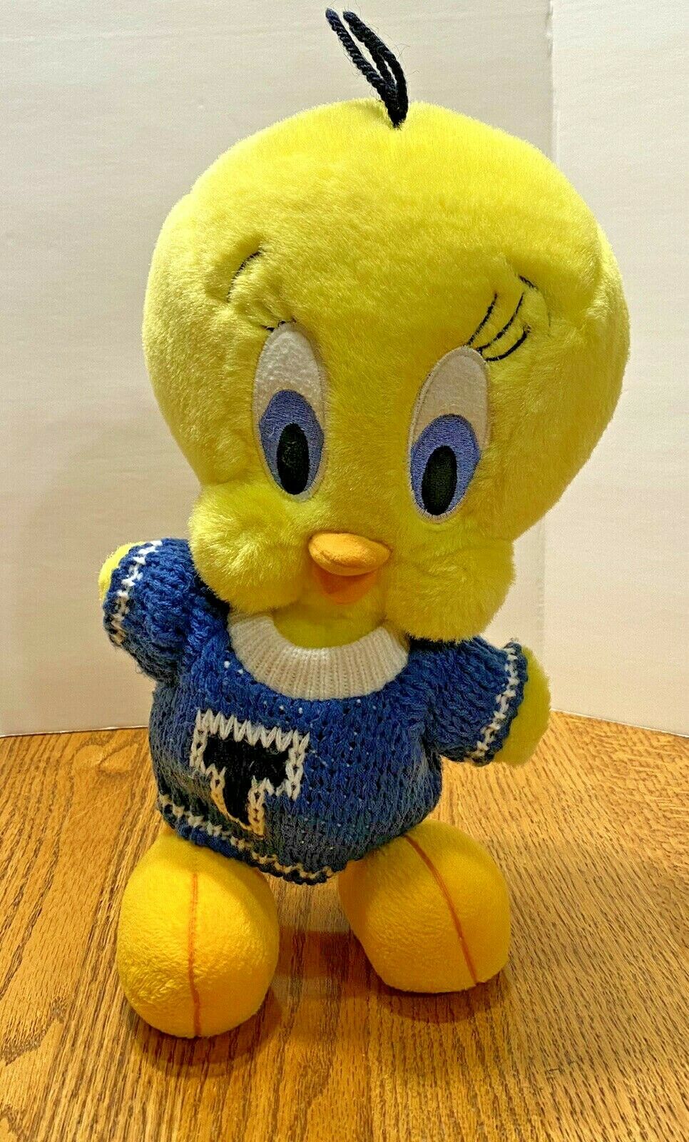Vintage Warner Bros Studio Store Tweety Bird Plush Doll 13" With Sweater