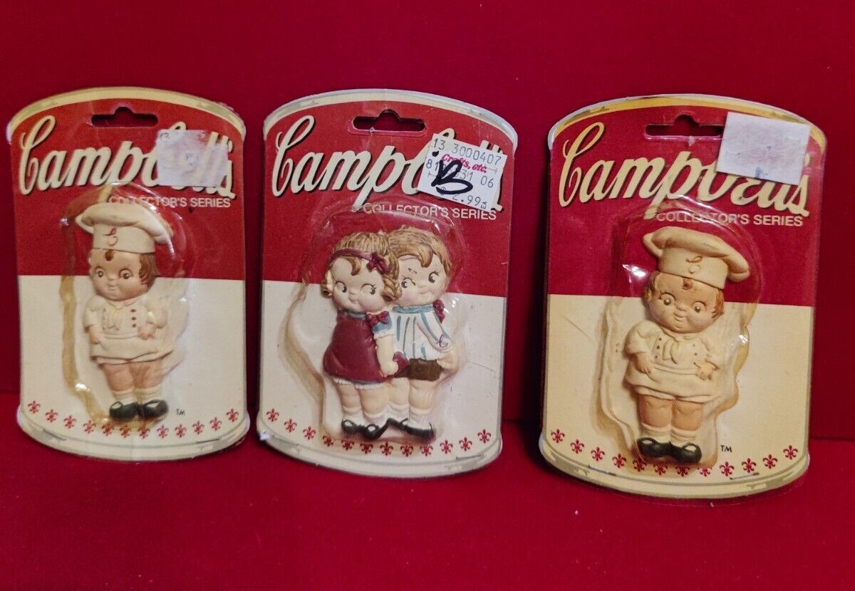 Campbell’s Soup Kids Lot Of 3  Magnets 1990 Boy Chef (2) And Kid Couple Nos