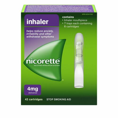Nicorette 4mg Inhaler [42 Cartridges, 4mg Quit Stop Smoking Cessation Aid] New