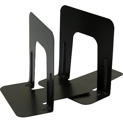 Bookends Metal 5 Inches High Non Skid Black - 1 Pair (2 Bookends)