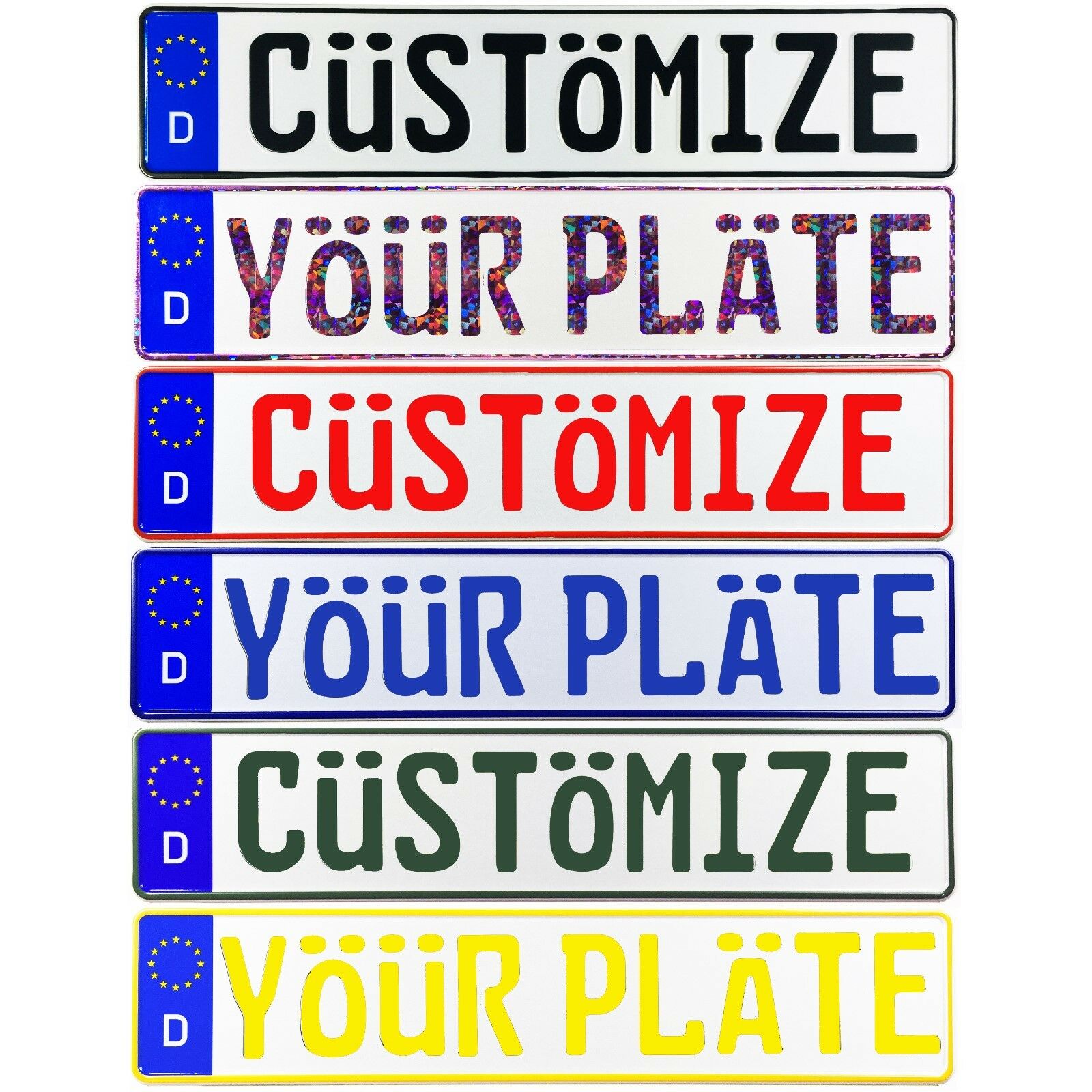Custom European German License Plate - Customize Your Plate