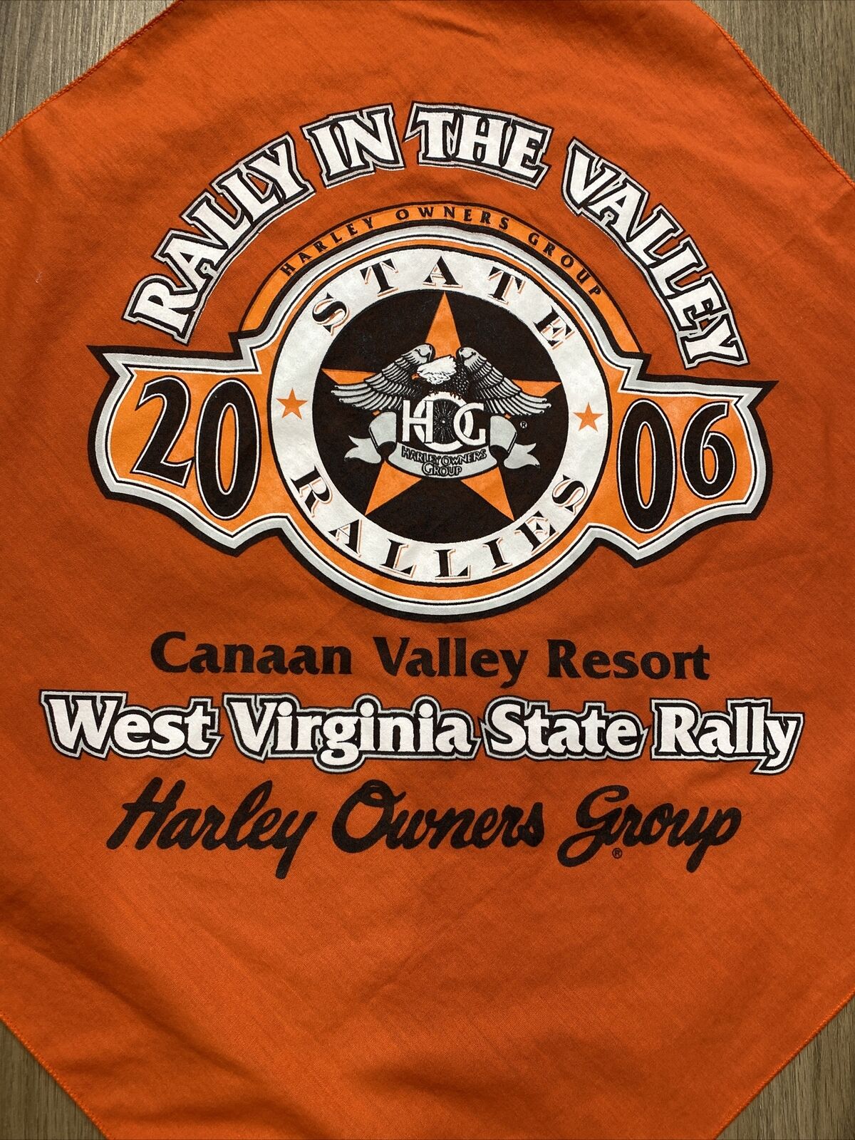 Harley Bandana 20x20 Inches Rally In The Valley 2006 West Virginia State