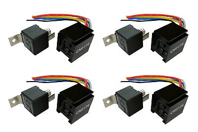 4 Lot Temco 12 V 60/80 Amp Bosch Style S Relay With Harness Socket Automotive