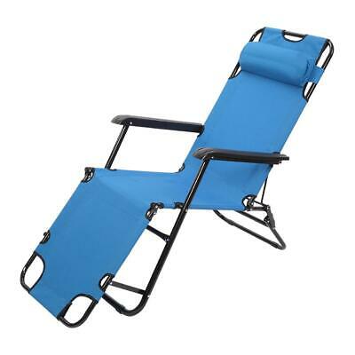 Outdoor Reclining Chaise Lounge Bed Chair Pool Patio Camping Cot Portable Relax