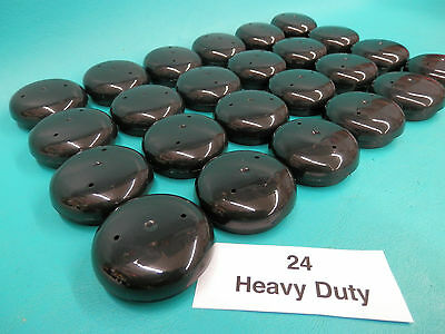 24 Hd Plastic Black Wrought Iron Patio Chair Leg Inserts 1.5" Cups Glide Caps