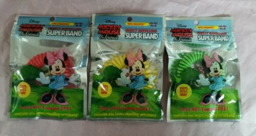 Mickey Mouse And Friends Insect Repelling Bands Minnie 3 Ct New