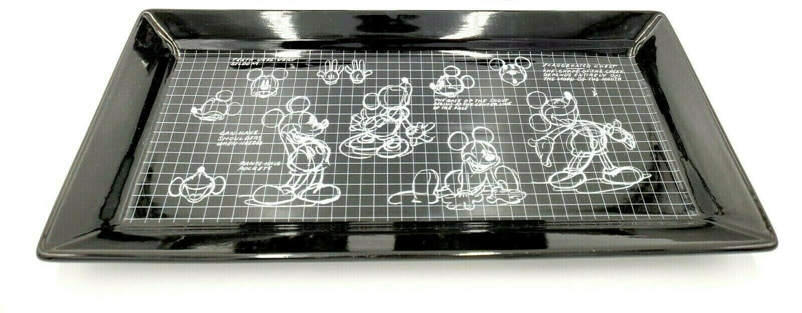 Disney Mickey Mouse Black Sketchbook Bathroom Trinket Tray Only 13x6.5" Inch New