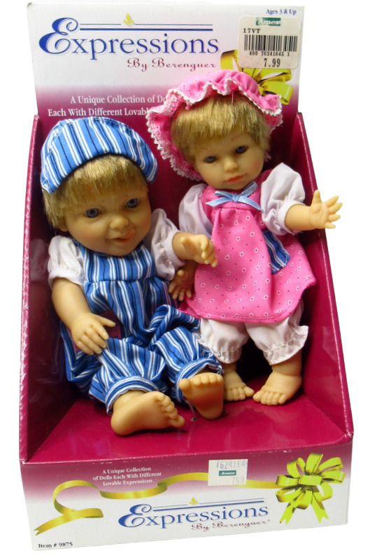 Two Vinyl Expressions Dolls By Berenguer - Boxed - 7 Inch Dolls #9875 From 1997