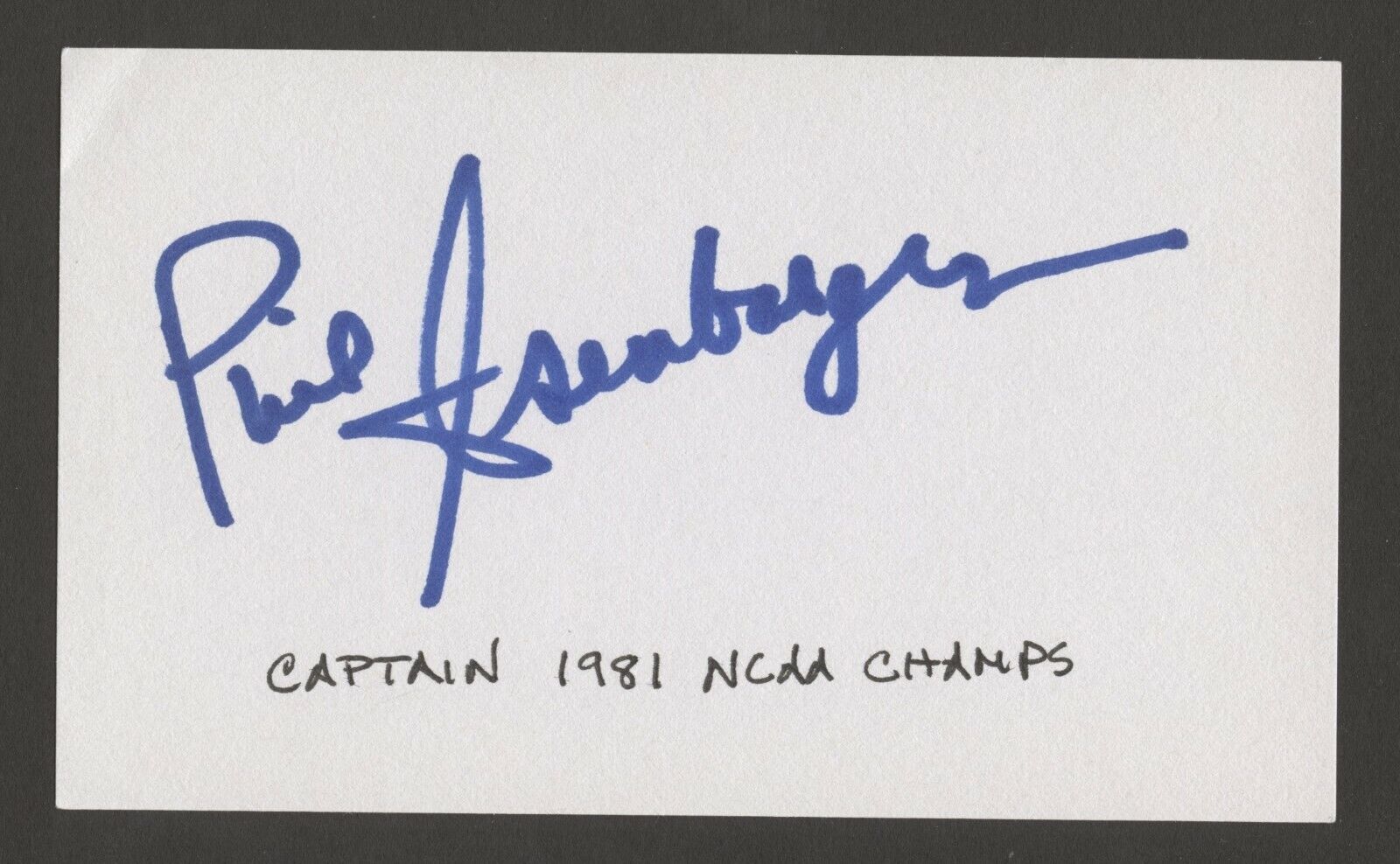 Phil Isenbarger Signed Autograph 3x5 Card Basketball Indiana University S1054