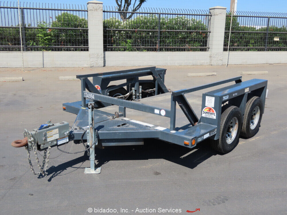 2014 Jlg 7610 10' Hydraulic Drop Deck Flat Bed Equipment T/a Trailer