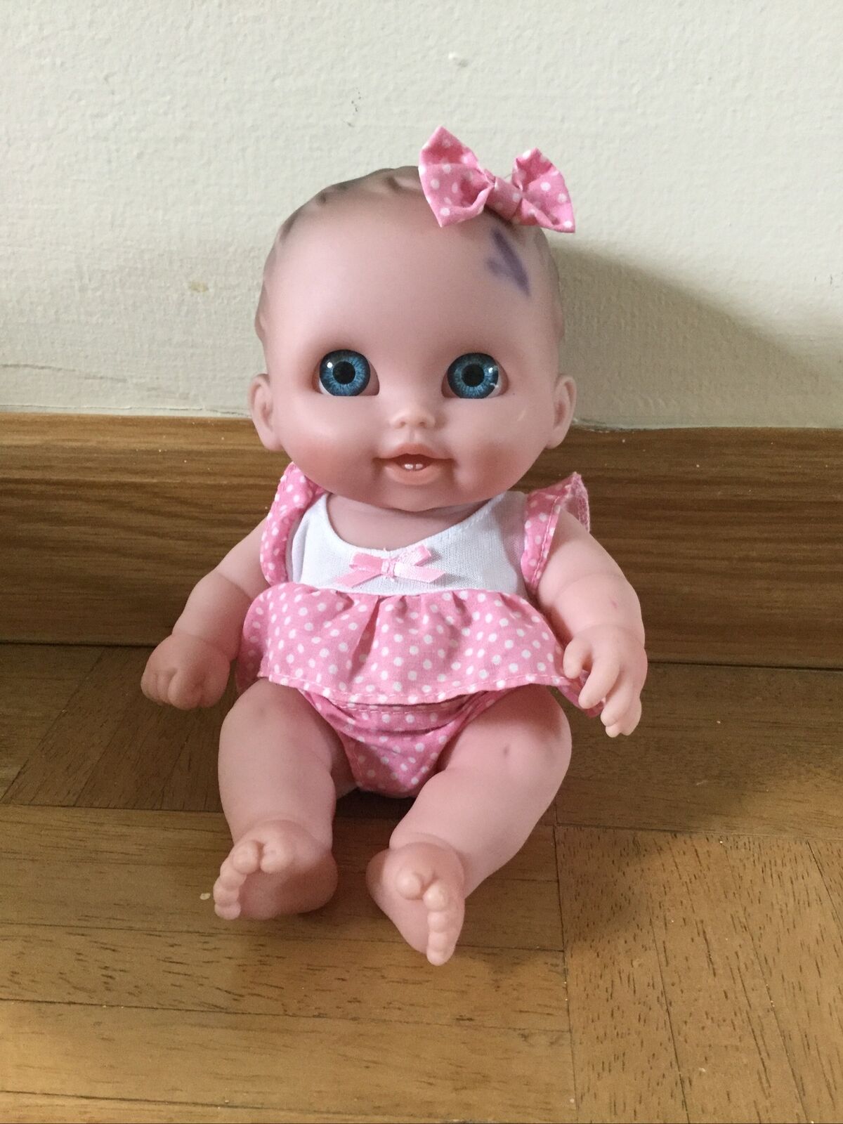 My Sweet Love Lil' Cutesies 8.5" Baby Doll Pink Outfit & Bow Blue Eyes