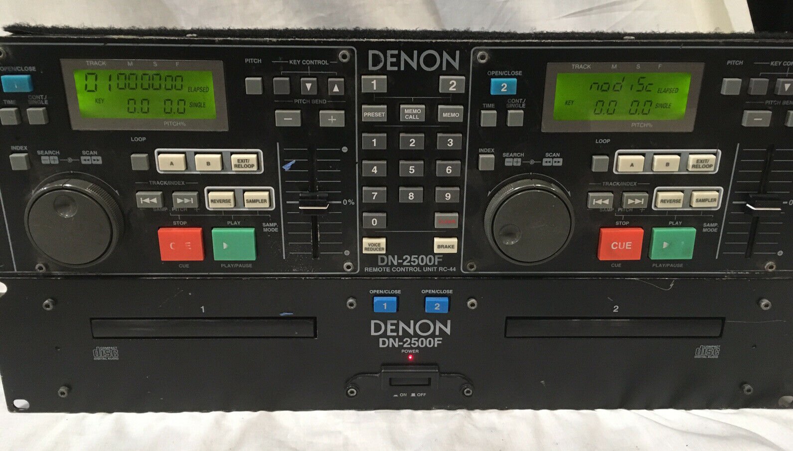 Denon Dn-2500f Dual Cd Player W/ Remote Control Rc-44 Dj Controller