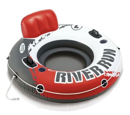 Intex River Run I Outdoor Lake Inflatable Water Sport Lounge Float Tube Fire Red