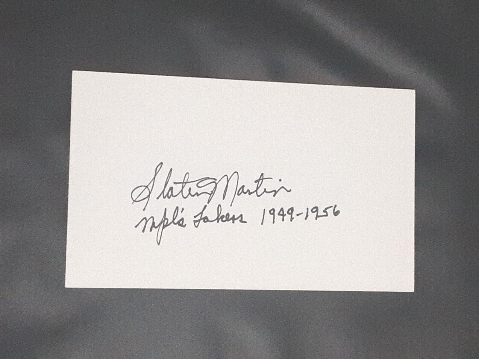 Slater Martin Added "mpls Lakers 1959-1956" Signed Autographed Index Card 3x5