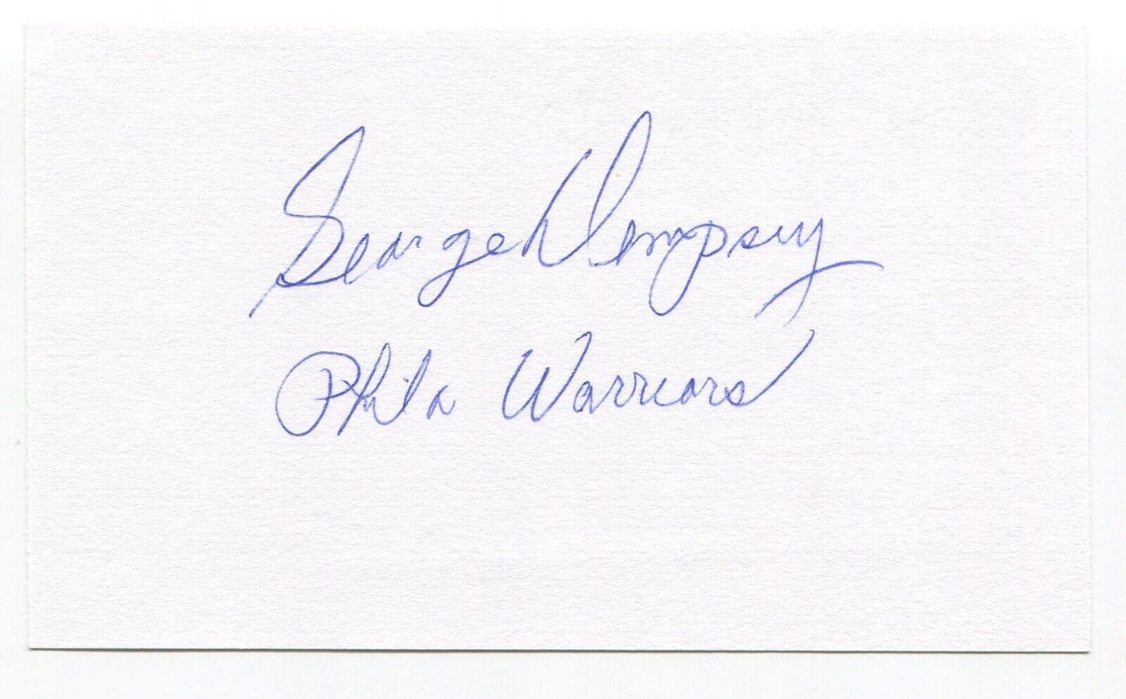 George Dempsey Signed 3x5 Index Card Autographed Nba Basketball Warriors