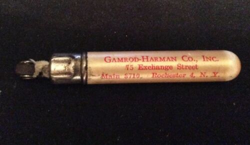 Vintage Cigarette Lighter/pen Shaped Advertising Gamrod Harman Co Rochester Ny