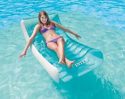 Intex Inflatable Rockin' Lounge Pool Float W/ Cupholder | 58856ep (open Box)