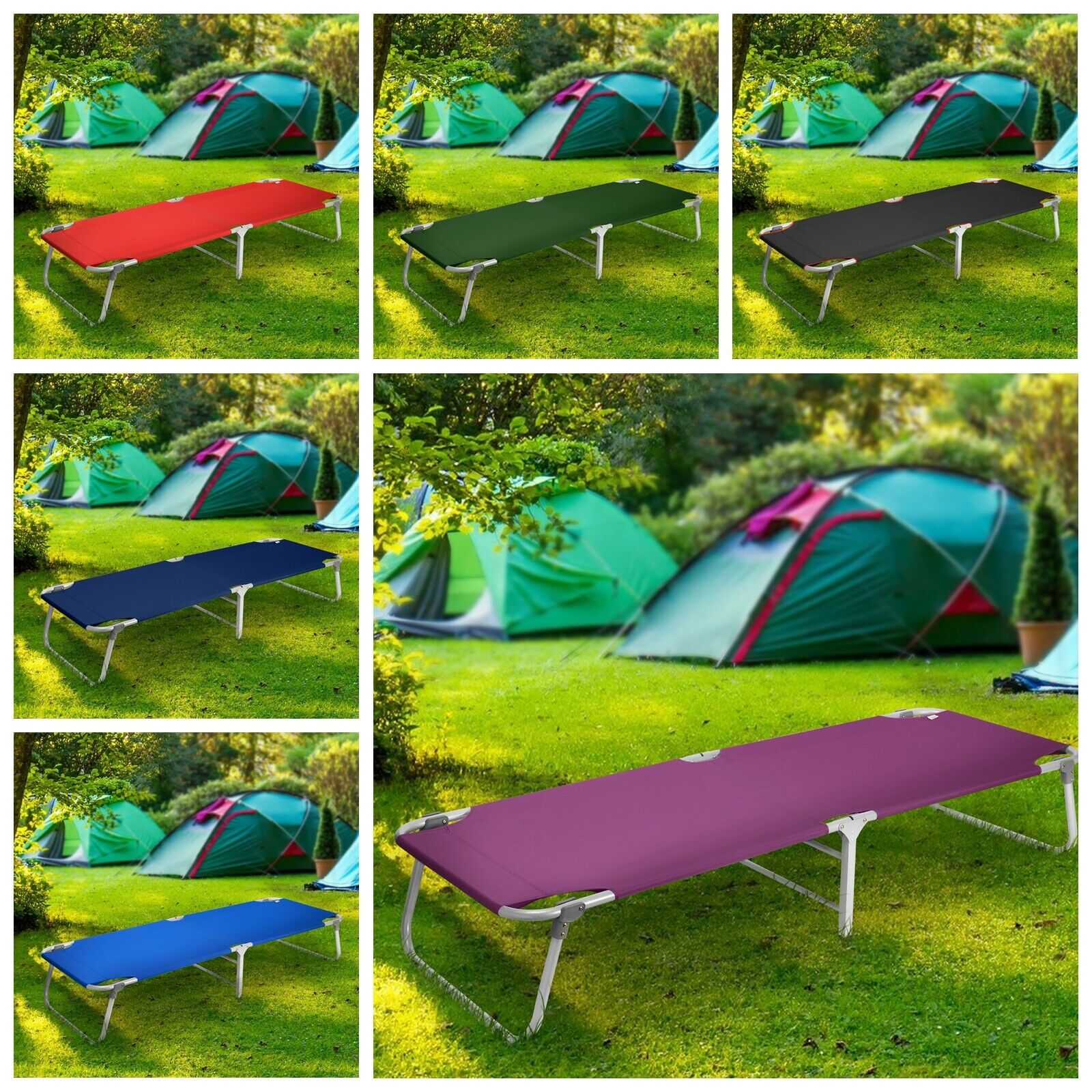 Camping Patio Portable Sleeping Folding Bed Cots Beach Pool Travel Sun+ Free Bag