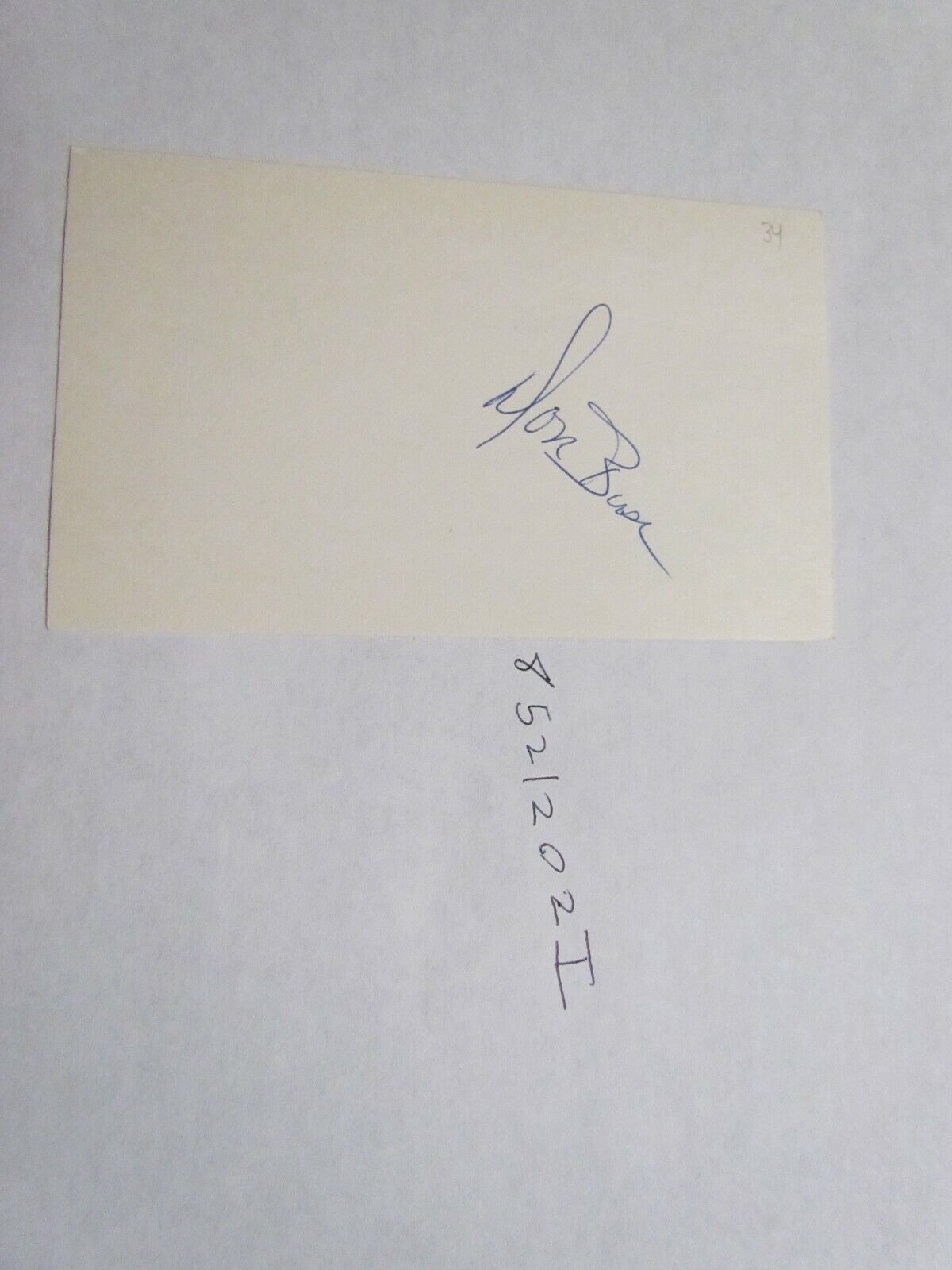 Don Buse Signed Index Card Beckett Pre-certified 2