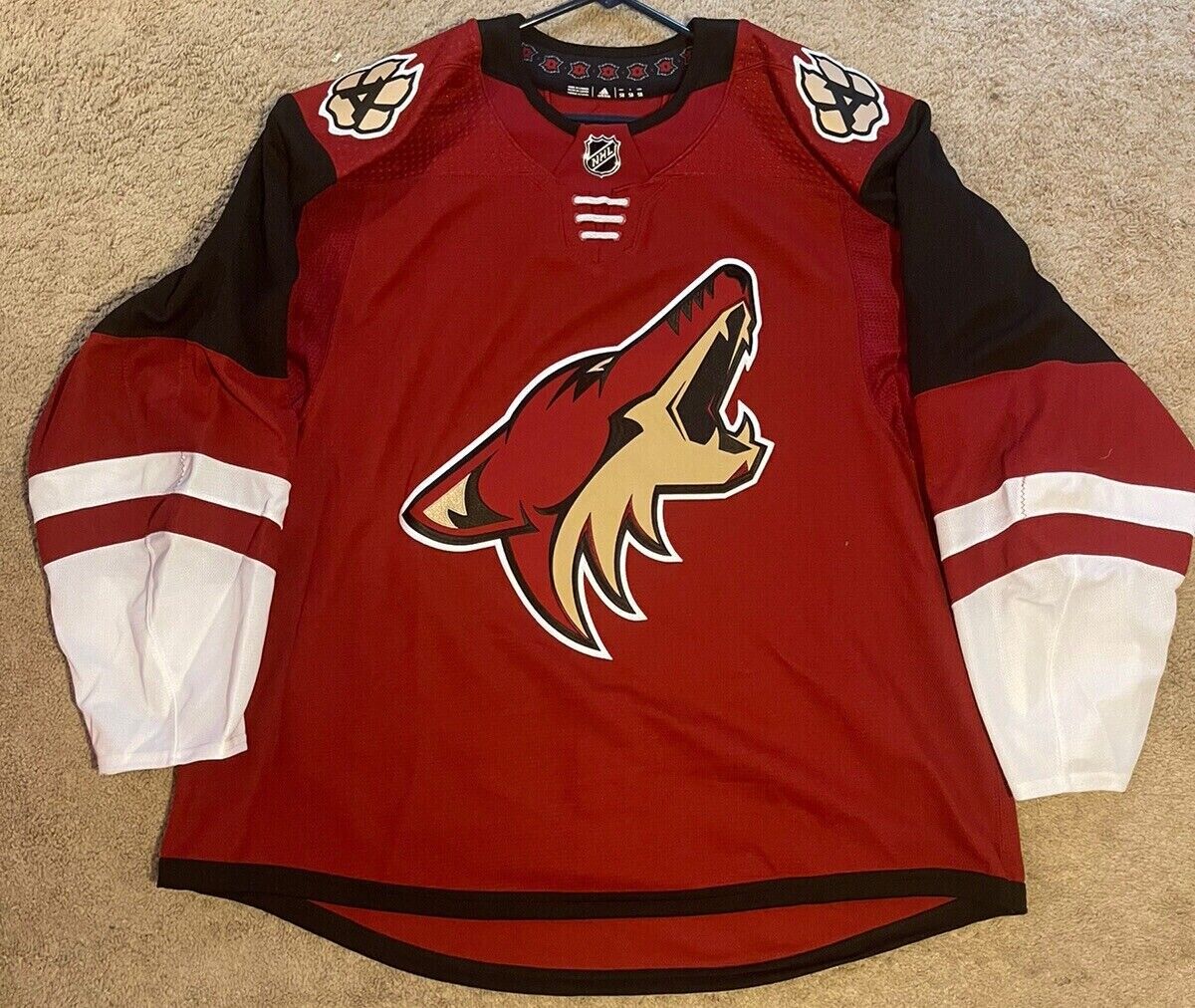 Arizona Coyotes Mic Team Issue Pro Stock Blank Game Jersey Adidas Sz 58 Red Home
