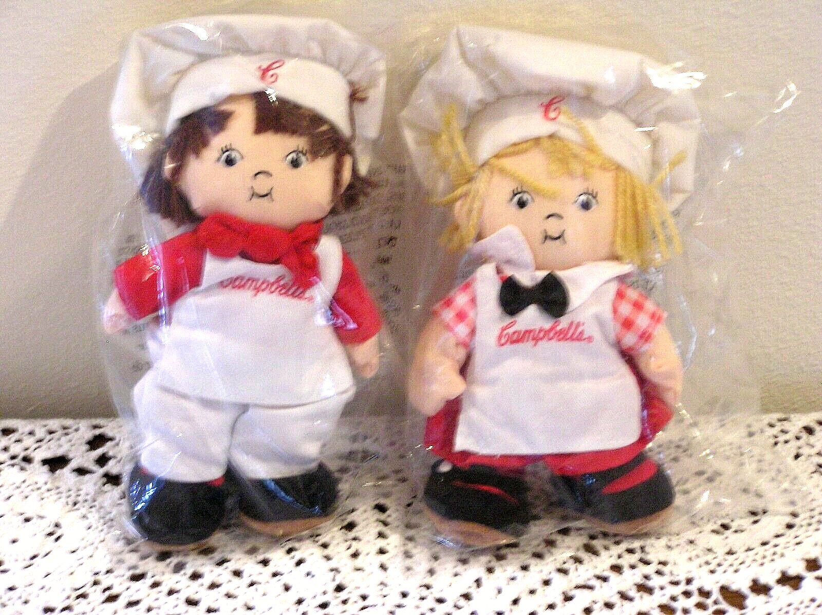 Campbell's Soup Boy & Girl Collectable Dolls-mint Condition Vintage