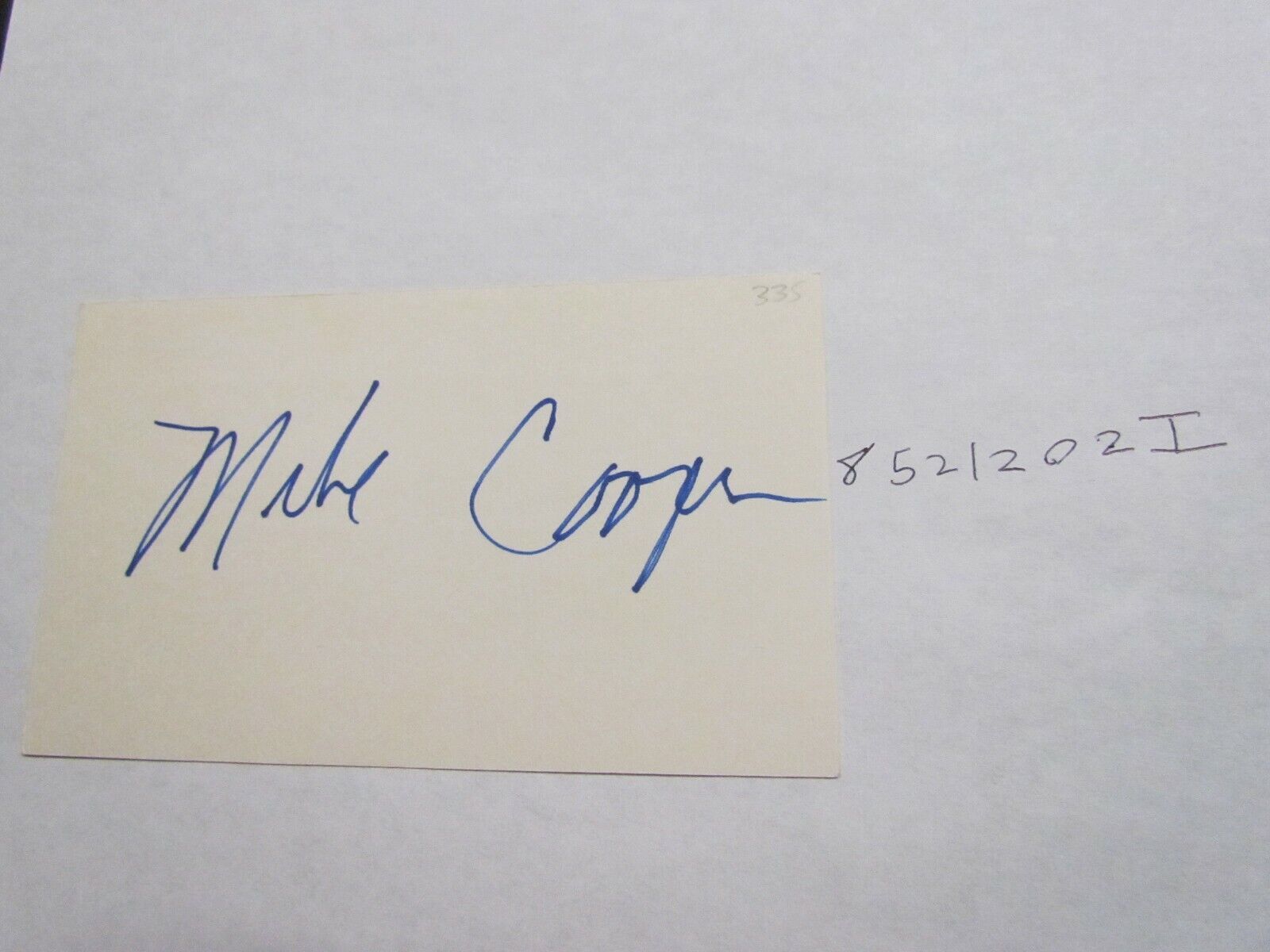 Michael Cooper Signed Index Card Beckett Pre-certified 2
