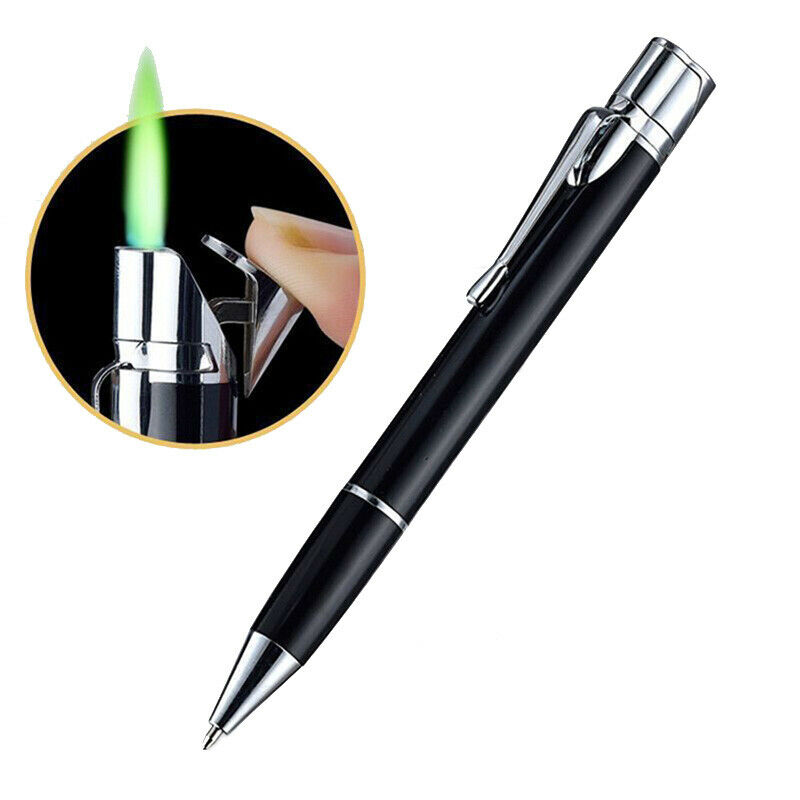 Windproof Pen Cigar Lighter Green Or Red Flame Jet Torch Butane Lighters