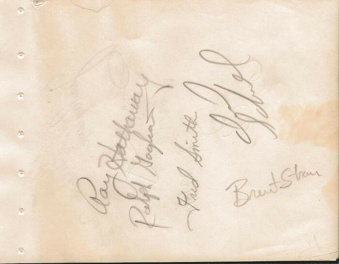 Ralph Gagliano Fred Smith Brent Strom Ray Hathaway + 6 Signed Vintage Album Page