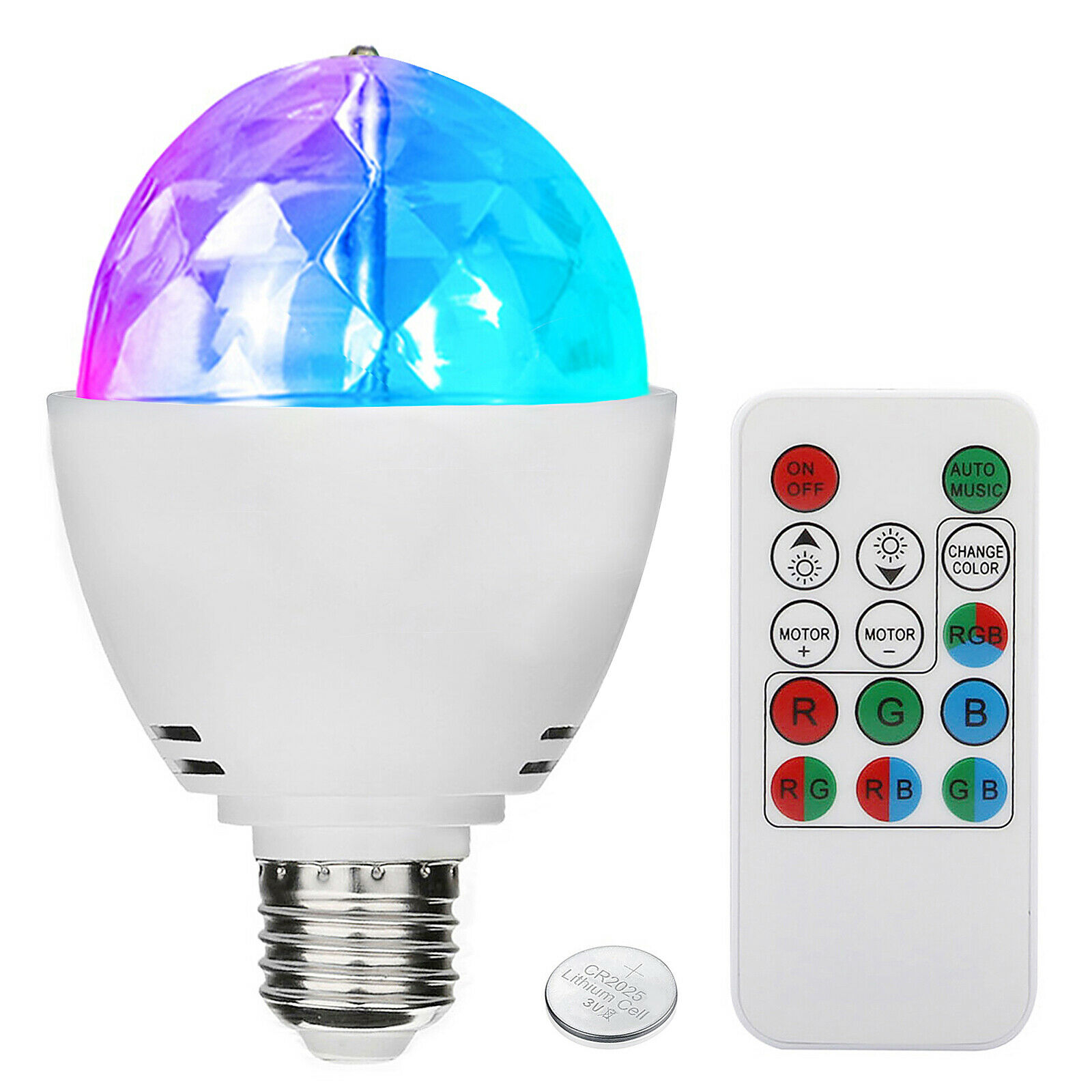 3w E27 Disco Ball Lamp Rgb Led Sound Activated Strobe Lights Party Bulb