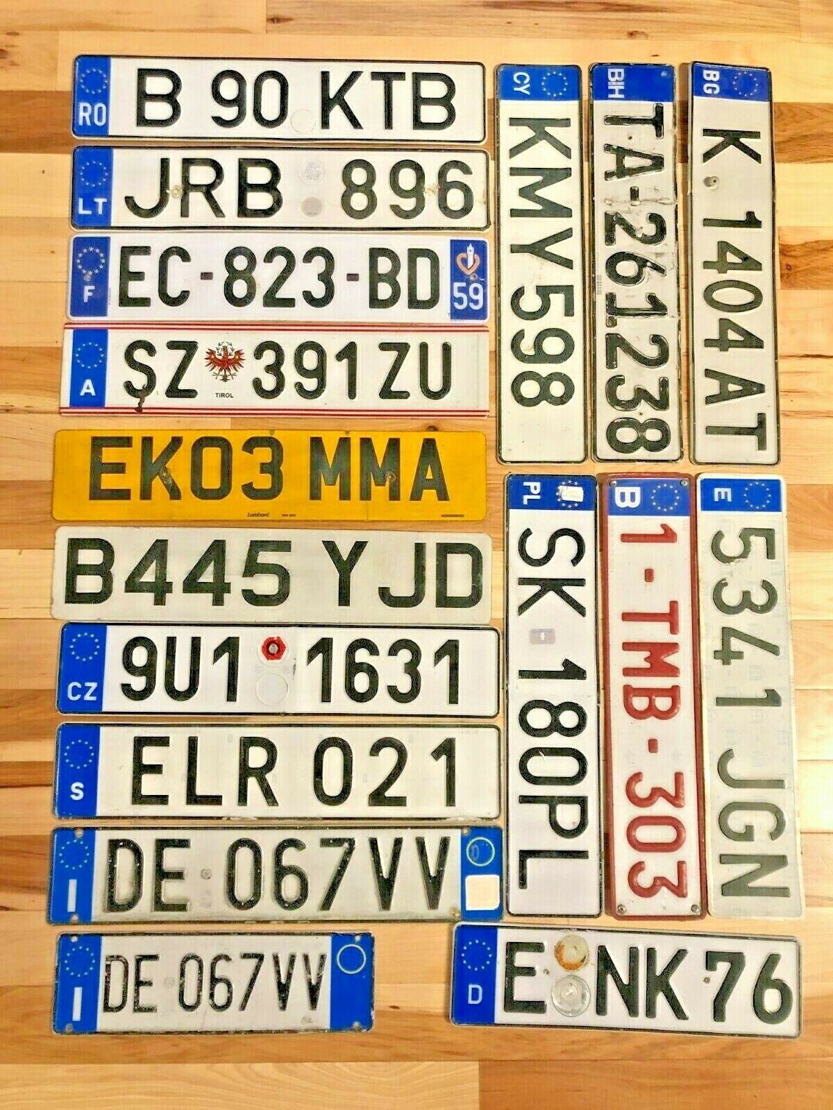 Europe/ European License Plates - Many Countries Available - Craft Condition