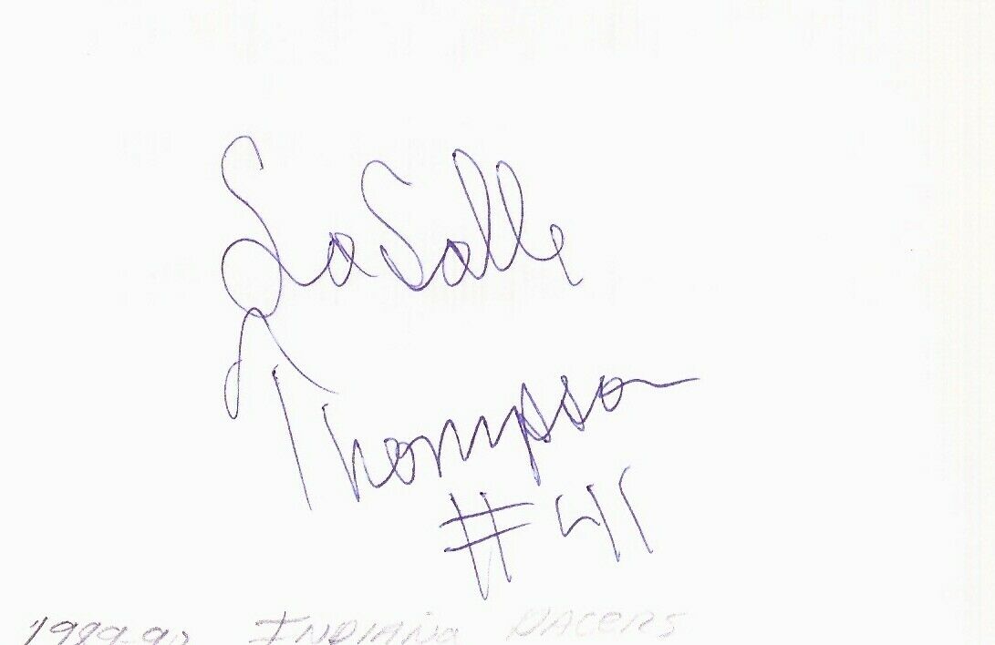 Autographed Index Card - Lasalle Thompson Sacramento Kings Indiana Pacers Center