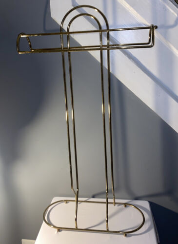 Midcentury Modern Brass Bathroom Spa Towel Stand Rack Holder