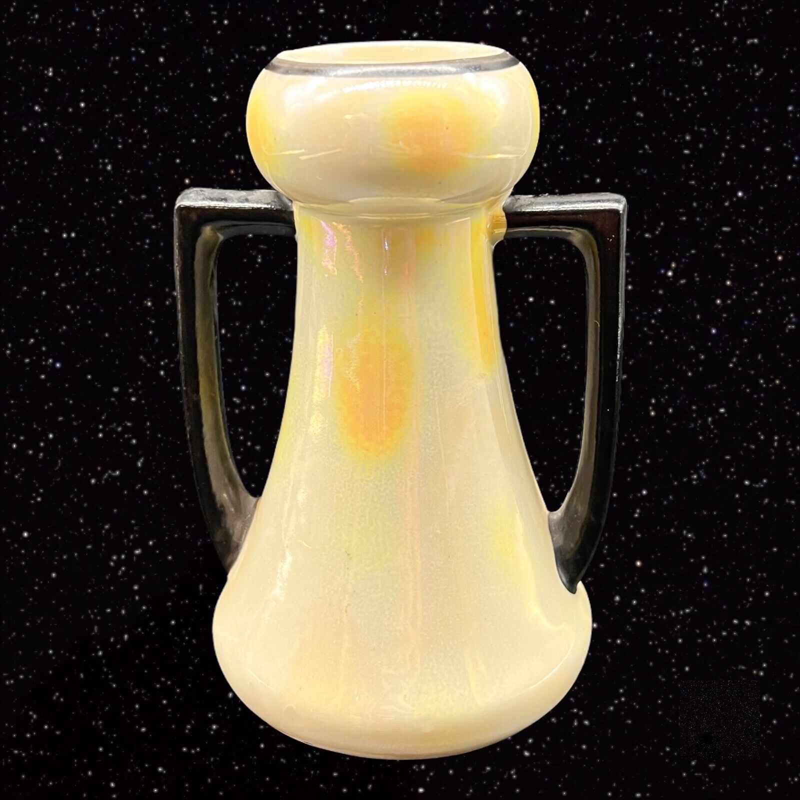 Vintage Art Deco Ceramic Lusterware Vase Stamped Slovakian Pottery Vase 5”t 3.5”