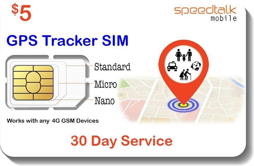 $5 Gsm Sim Card For Gps Trackers - Pet Kid Senior Car Motorcycle Tracking Device