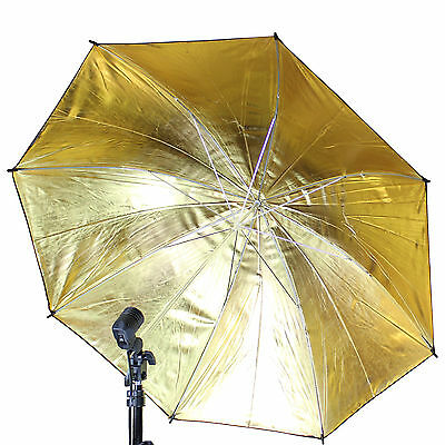 Photo Umbrella 83cm/33" Gold & Black Studio Flash Reflector Photography Umbrella