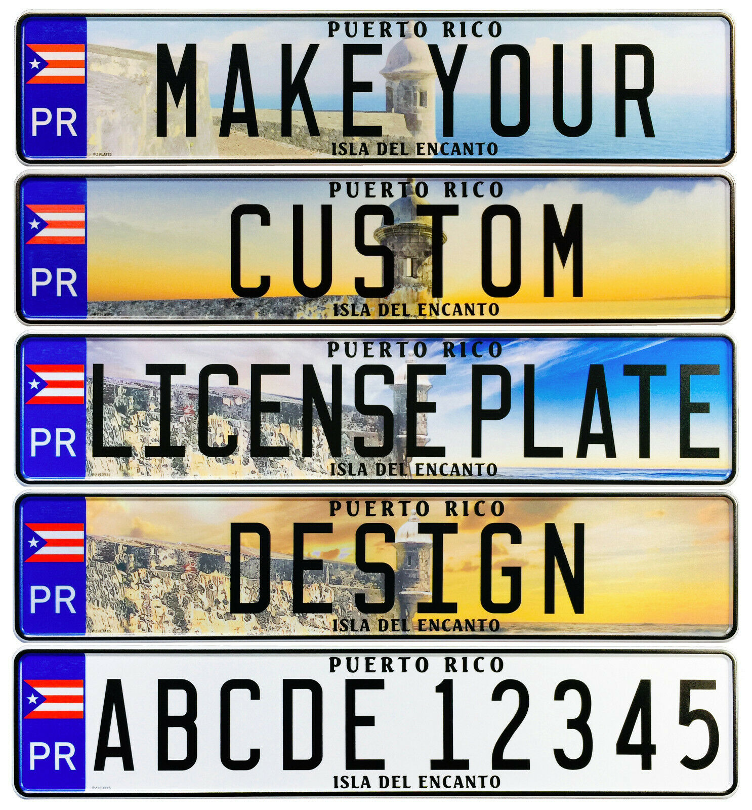 Puerto Rico Custom European License Plate