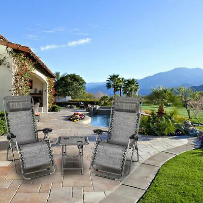 3 Pack Zero Gravity Chair Patio Chaise Lounge Adjustable Chairs Recliner Yard