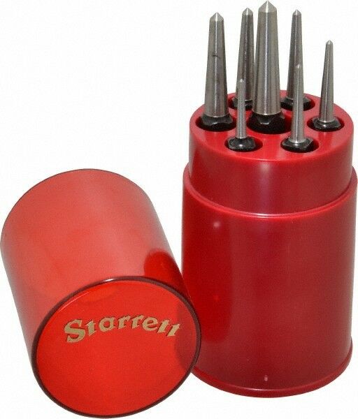 Starrett 7 Piece, 1/16 To 1/4", Center Punch Set Square Shank, Comes In Round...