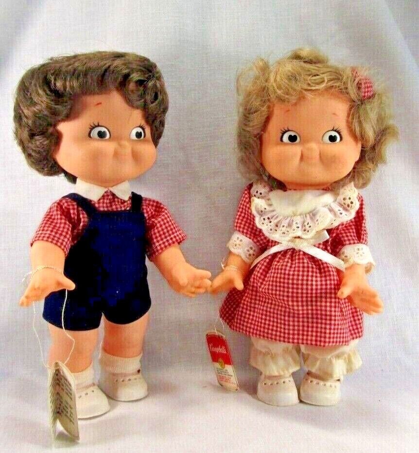 Vintage 1988 Campbell's Soup Kids 10" Dolls Boy And Girl Special Edition W/ Tags