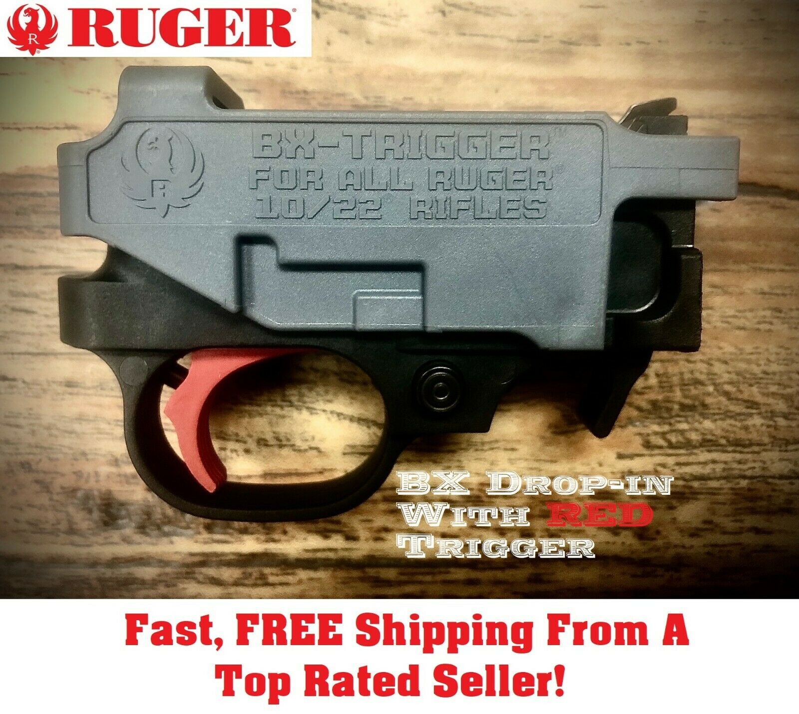 Ruger Red Bx Trigger Drop In Replacement 10/22 Rifles & 22 Charger Pistols 9a